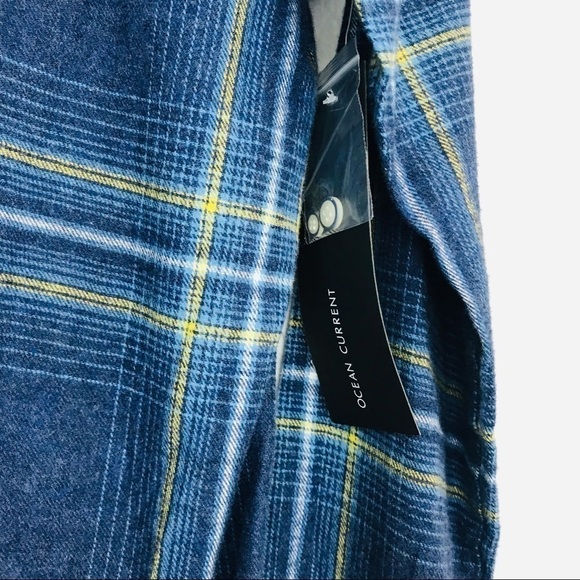 New! Ocean Current Plaid Flannel Button Down Long Sleeve Shirt - Picture 8 of 11